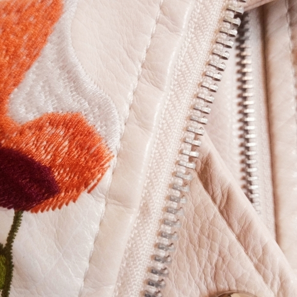 Ly Varey Faux Leather Jacket Soft Embroidered Rivet Motorcycle Punk Style CPO - Picture 13 of 15